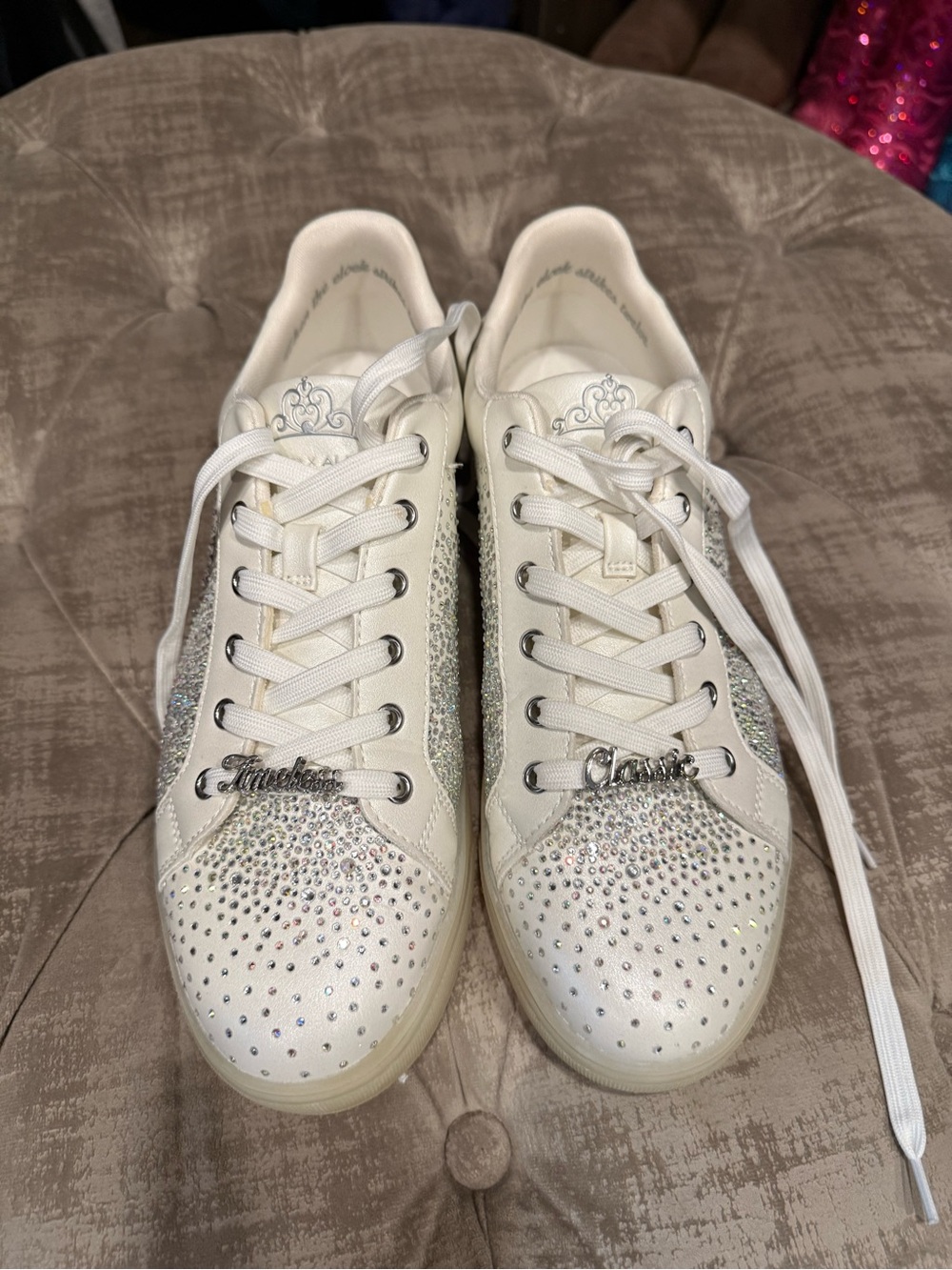 Disney White Rhinestone Women's Sneakers